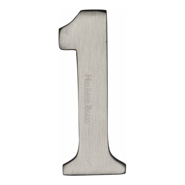 C1568 1-SN • 51mm • Satin Nickel • Heritage Brass Self Adhesive Numeral 1